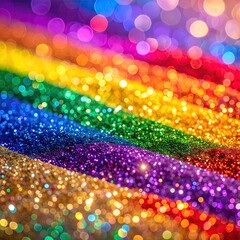 Rainbow glitter with bokeh background