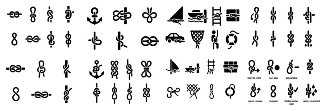 Various nautical and knot symbols collection
