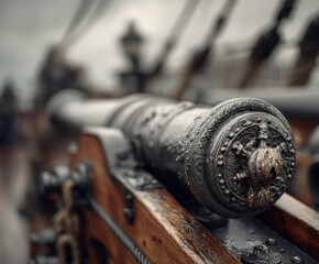 Artillery barrel on a historic cannon