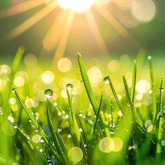 Dew-kissed grass at sunrise (3)