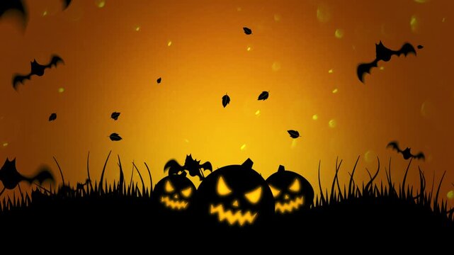 luminous orange background highlights cheerful yet haunting halloween imagery