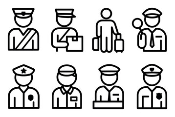 Airport Border Service Icons