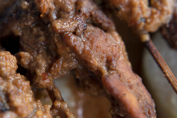 Grilled Meat Details with Peanut Sauce