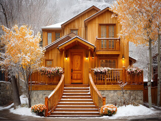 front door with snow