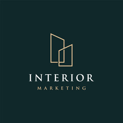 Luxury home building interior abstract logo template design.Logo for business, decoration, furniture.
