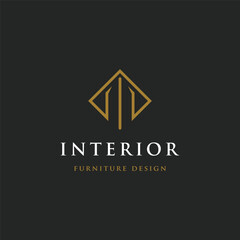 Luxury home building interior abstract logo template design.Logo for business, decoration, furniture.