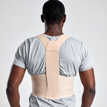 Man wearing a back brace