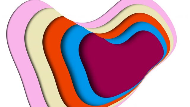 vibrant multilayered paper heart shapes with tactile shadows for cards and design projects
