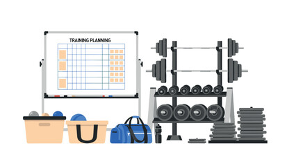 Gym equipment and training plan setup for effective workout routines