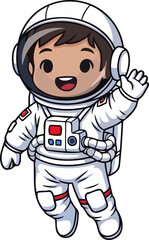 Obraz premium future astronaut kid launching imagination into a universe of endless possibilities, isolated on transparent background