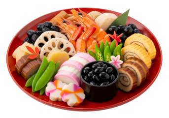 Vibrant Japanese Osechi Ryori Platter for New Year Celebrations