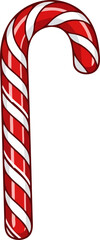 yuletide hook classic peppermint candy cane symbolizing holiday magic and sweet memories, isolated on transparent background