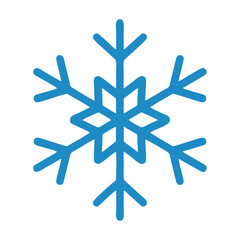Blue Geometric Snowflake Icon
