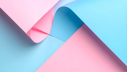 Geometric pastel paper abstract with curved lines, light and shadow play
