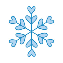 Cute Heart-Shaped Snowflake Icon