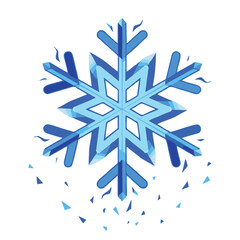 3D Ice Crystal Snowflake Illustration Frozen Winter Shard Effect