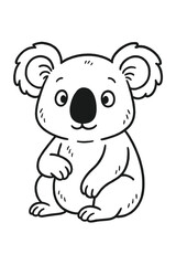 Fototapeta premium Cute baby animal cartoon illustration featuring a funny koala vector character drawing