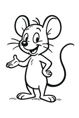 A cute cartoon vector illustration of a small rodent mouse character