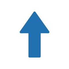 Vibrant blue upward arrow icon for data upload and transfer features.