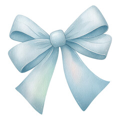 Watercolor circus themed pastel blue bow illustration for whimsical carnival decorations