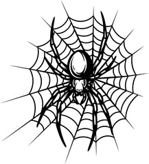 Obraz premium silent architect of fate an iconic web, spun with mystery and primal power, isolated on transparent background