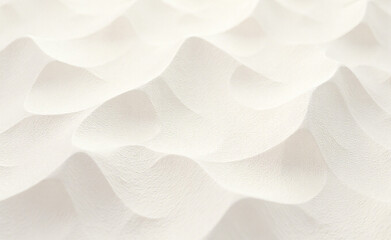 White abstract wavy surface with soft flowing texture resembling smooth sculpted layers.