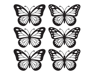 Silhouettes of butterflies, butterfly Insect black silhouettes, Set of tattoo and sticker type vector butterflies design illustration set collection, butterfly silhouette, butterfly insect silhouette,