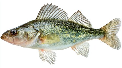 Naklejka premium Fresh pike perch isolated on white background