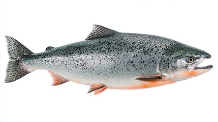 Obraz premium Gray Atlantic salmon on a white background