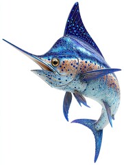 Marlin fish isolated on white background