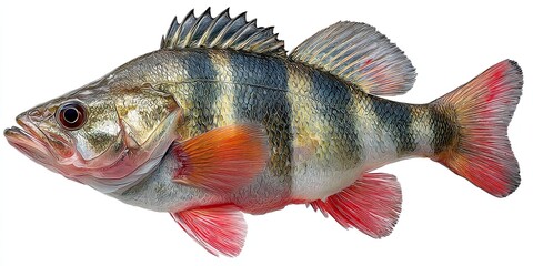 Perch fish isolated on white background