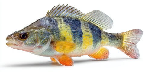 Perch fish isolated on white background