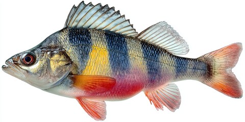 Perch fish isolated on white background