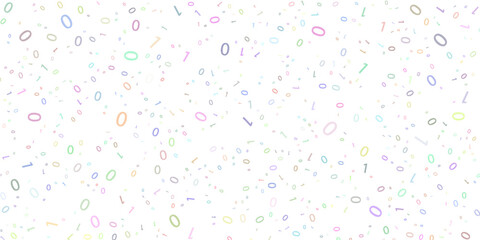 falling colorful messy numbers. math study concept with flying digits. posh back to school mathematics banner on white background. falling numbers vector illustrationeps.10..