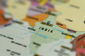 Closeup Macro map of india