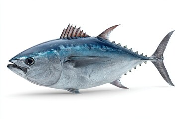 Tuna fish on white background