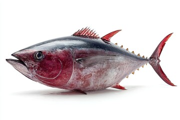Tuna fish on white background
