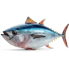 Tuna fish on white background