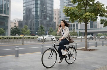 woman on bicycle