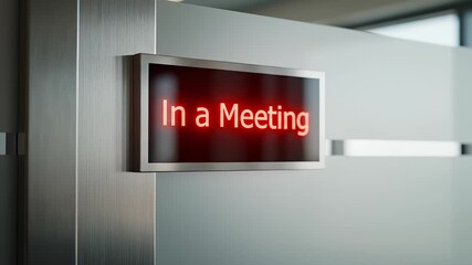 Meeting Room Sign Changes From Blank to in a Meeting Display
