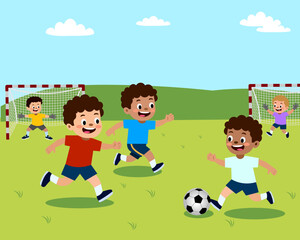 boys playing football outdoors
