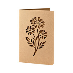 Pressed Flower Card Isolated on White - Unique Floral Design