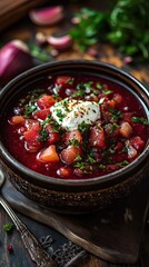 Classic Ukrainian Borscht - Traditional Eastern European cuisine, hearty comfort food, home-style comfort food, and flavorful dishes
