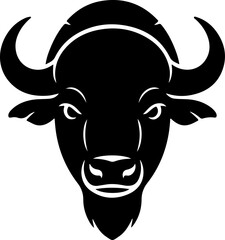 Powerful buffalo silhouette vector illustration
