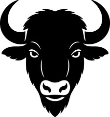 Powerful buffalo silhouette vector illustration