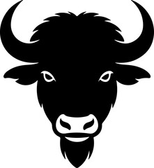 Powerful buffalo silhouette vector illustration
