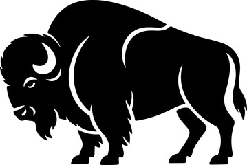 Powerful buffalo silhouette vector illustration