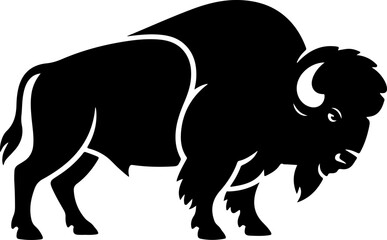 Powerful buffalo silhouette vector illustration