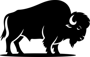 Powerful buffalo silhouette vector illustration