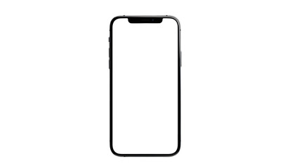 Modern smartphone outline with a blank white screen, ideal for app UI/UX design mockups and technology presentations, isolated on a clean background.